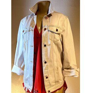 GIANNI BINI LIGHT PINK/CREME JEAN JACKET W/COPPER BUTTONS